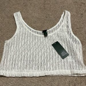 NWT Wild Fable White Cropped Tank Coverup